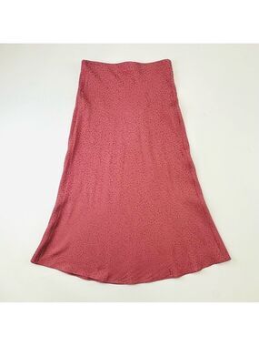 Loft rose aline skirt raindrop Small Pull on jacquard print stretch waist Flowy